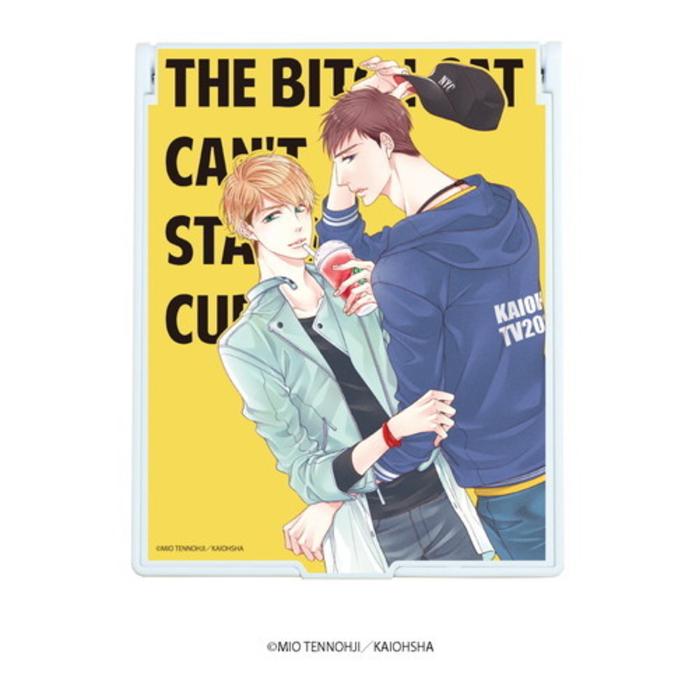 【ビッチな猫は好奇心に勝てない】デカキャラミラー 黄色デザイン