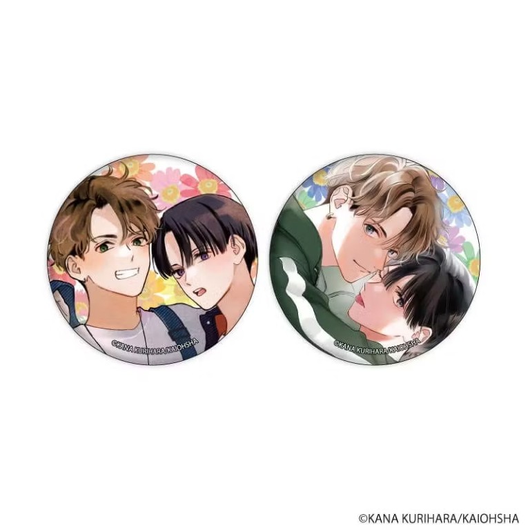 【ひねくれ小野寺くんの不器用な恋】缶バッジ2個セット01/田辺謙哉＆小野寺綾斗(公式&描き下ろしイラスト)